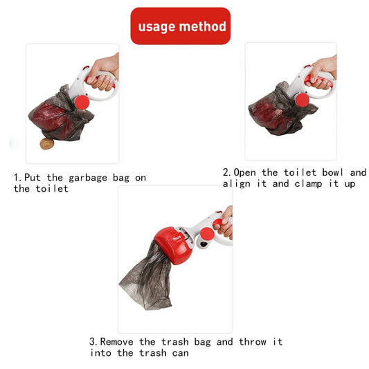 Dog Pooper Scooper Bag Dispenser | Pet Poop Scooper Long Handle Bag -